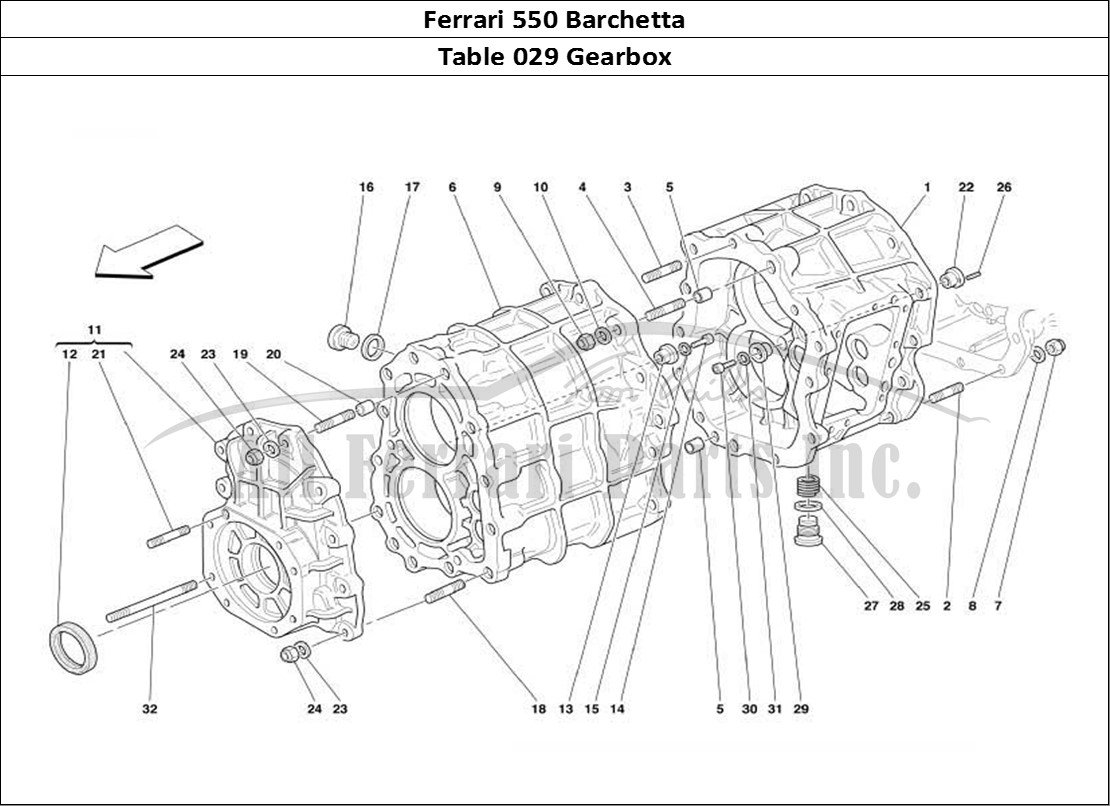 Ferrari Parts Ferrari 550 Barchetta Page 029 Gearbox