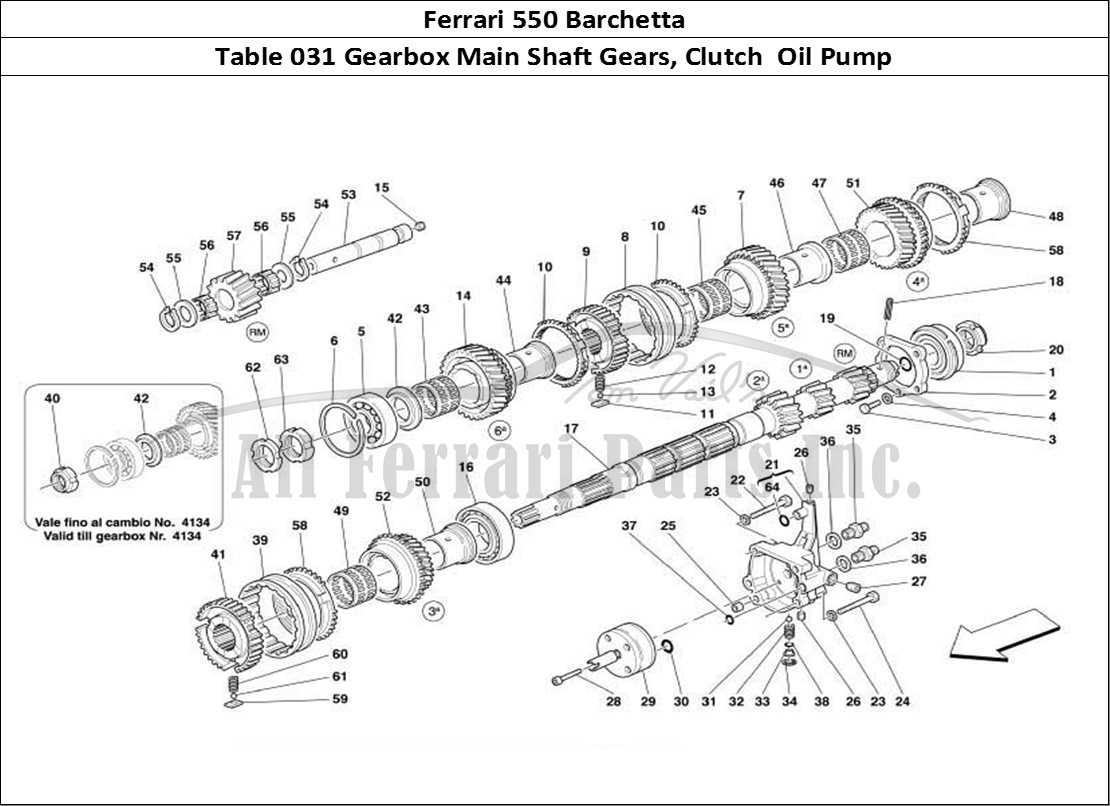 Ferrari Parts Ferrari 550 Barchetta Page 031 Main Shaft Gears and Clut