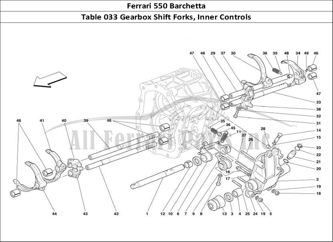 Ferrari Parts Ferrari 550 Barchetta Page 033 Inside Gearbox Controls