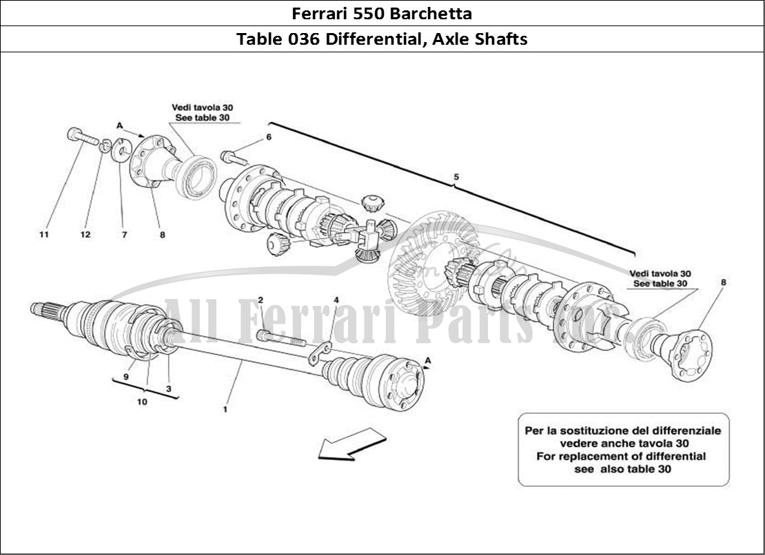 Ferrari Parts Ferrari 550 Barchetta Page 036 Differential & Axle Shaft