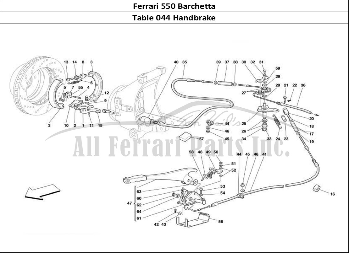 Ferrari Parts Ferrari 550 Barchetta Page 044 Hand-Brake Control