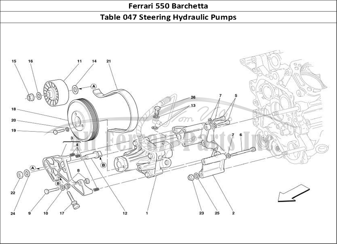 Ferrari Parts Ferrari 550 Barchetta Page 047 Hydraulic Steering Pumps