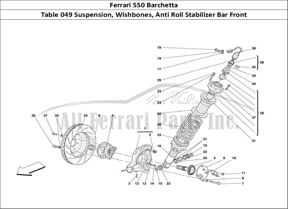 Ferrari Parts Ferrari 550 Barchetta Page 049 Front Suspension - Wishbo