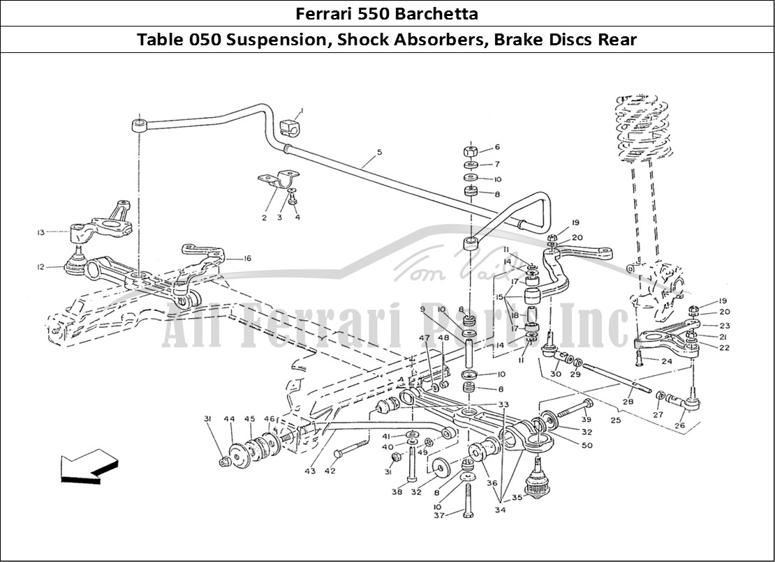 Ferrari Parts Ferrari 550 Barchetta Page 050 Rear Suspension - Shock A