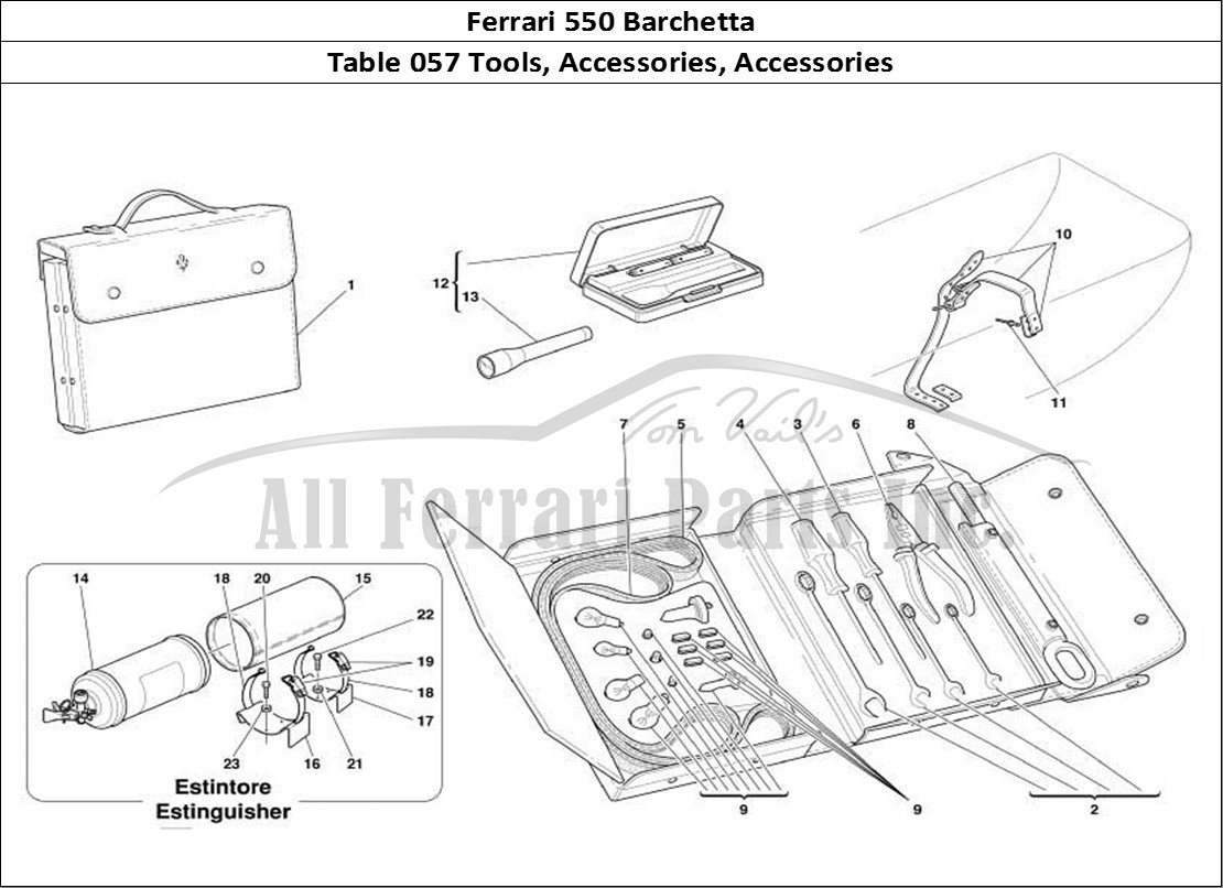 Ferrari Parts Ferrari 550 Barchetta Page 057 Tools Equipment and Fixin