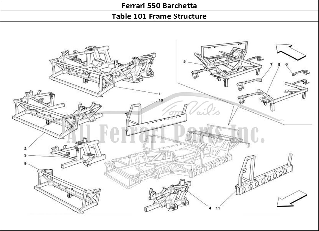 Ferrari Parts Ferrari 550 Barchetta Page 101 Frame and Stuctures