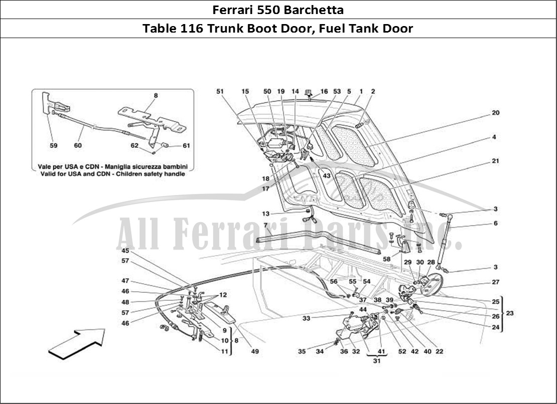 Ferrari Parts Ferrari 550 Barchetta Page 116 Boot Door and Petrol Cove
