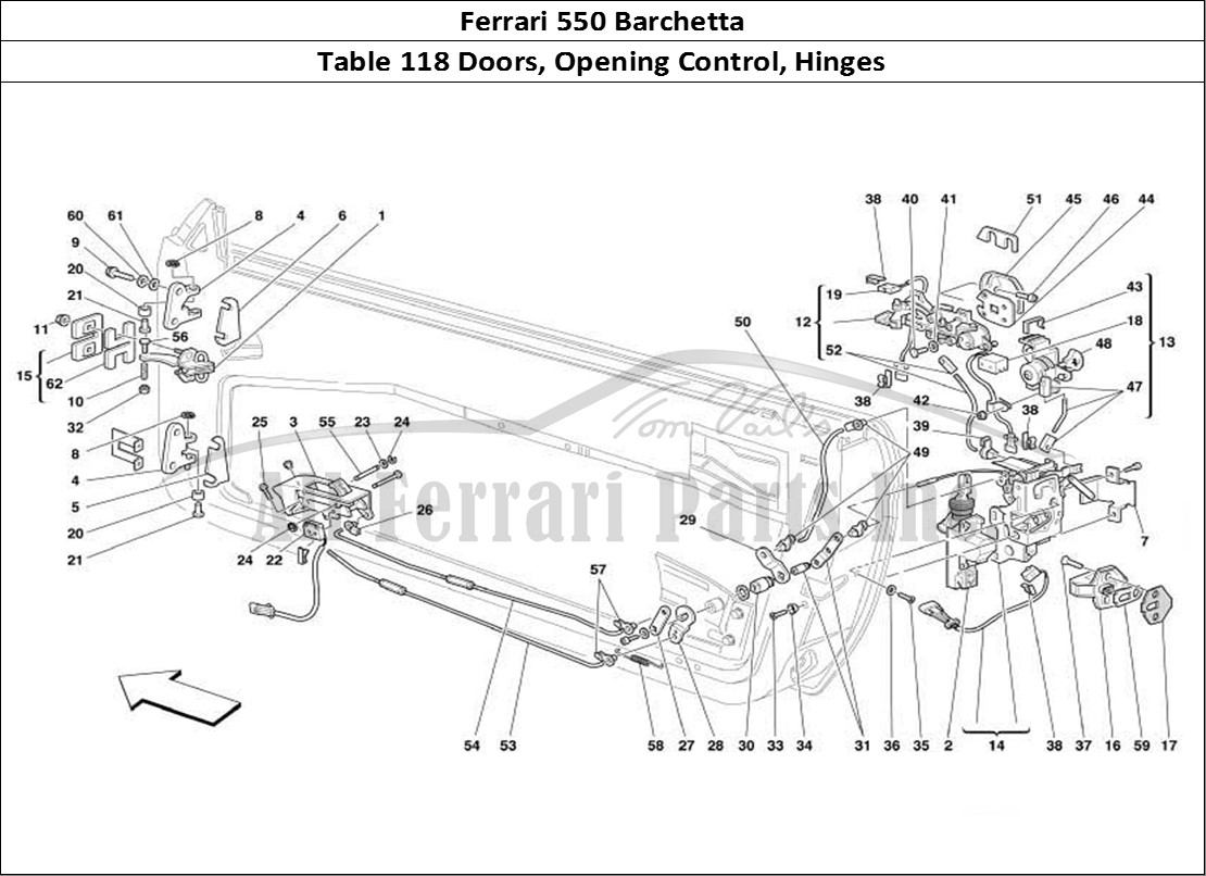 Ferrari Parts Ferrari 550 Barchetta Page 118 Doors - Opening Control a
