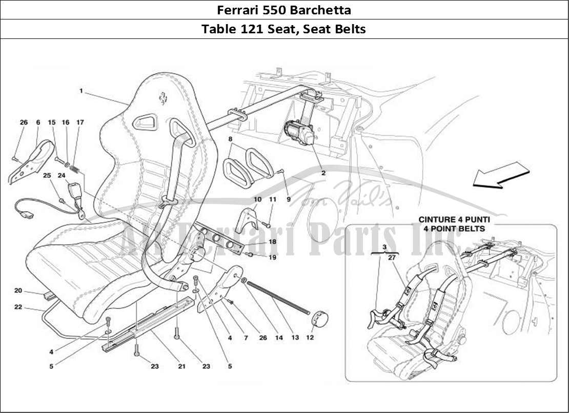 Ferrari Parts Ferrari 550 Barchetta Page 121 Seat and Safety Belts