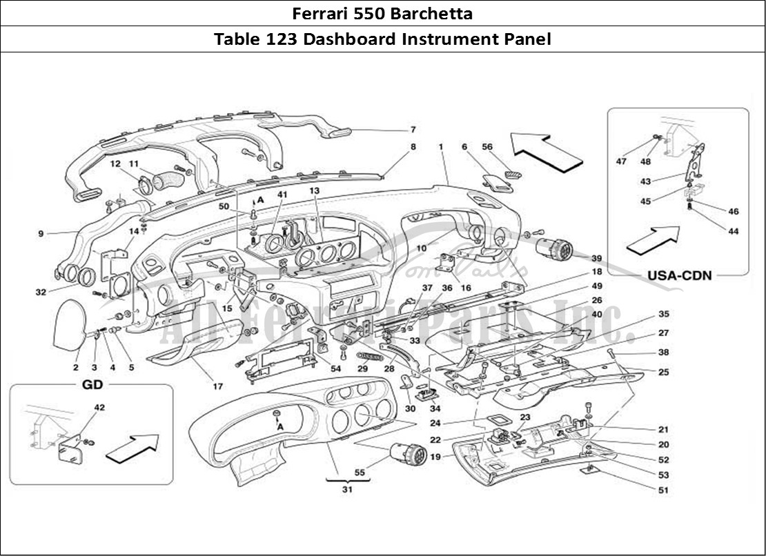 Ferrari Parts Ferrari 550 Barchetta Page 123 Instruments Panel