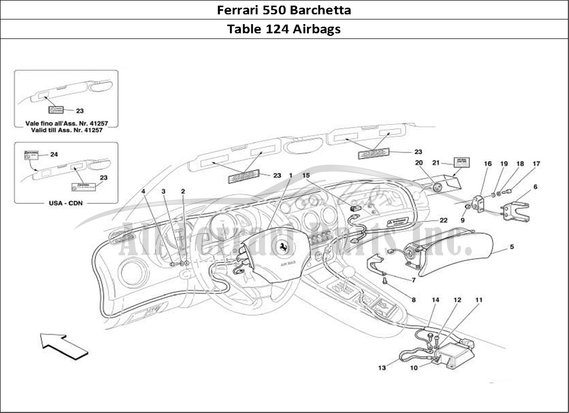 Ferrari Parts Ferrari 550 Barchetta Page 124 Air-Bags