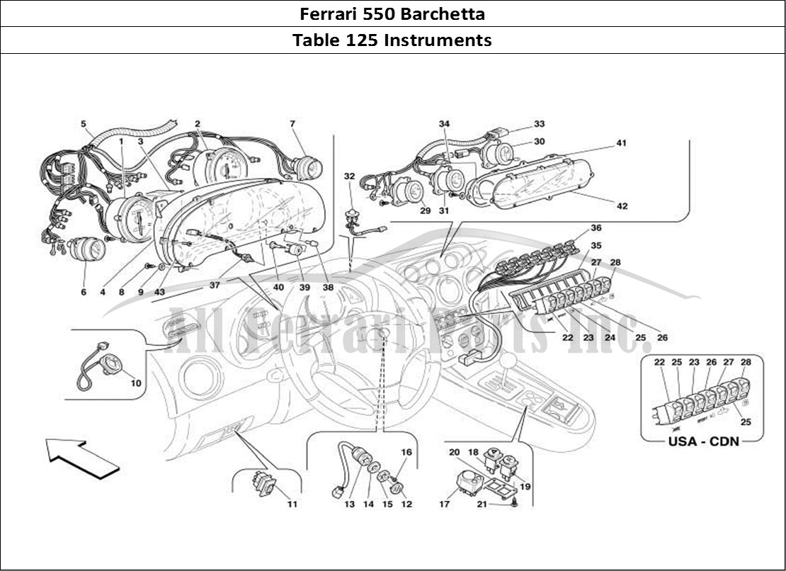 Ferrari Parts Ferrari 550 Barchetta Page 125 Instruments