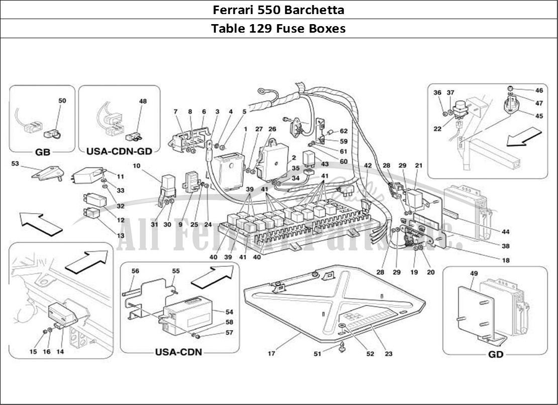 Ferrari Parts Ferrari 550 Barchetta Page 129 Electrical Boards
