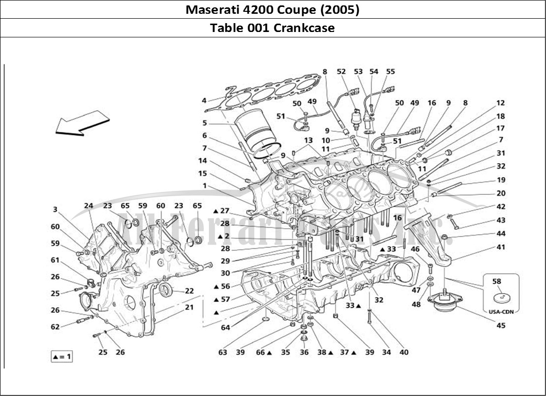 Ferrari Parts Maserati 4200 Coupe (2005) Page 001 Crankcase