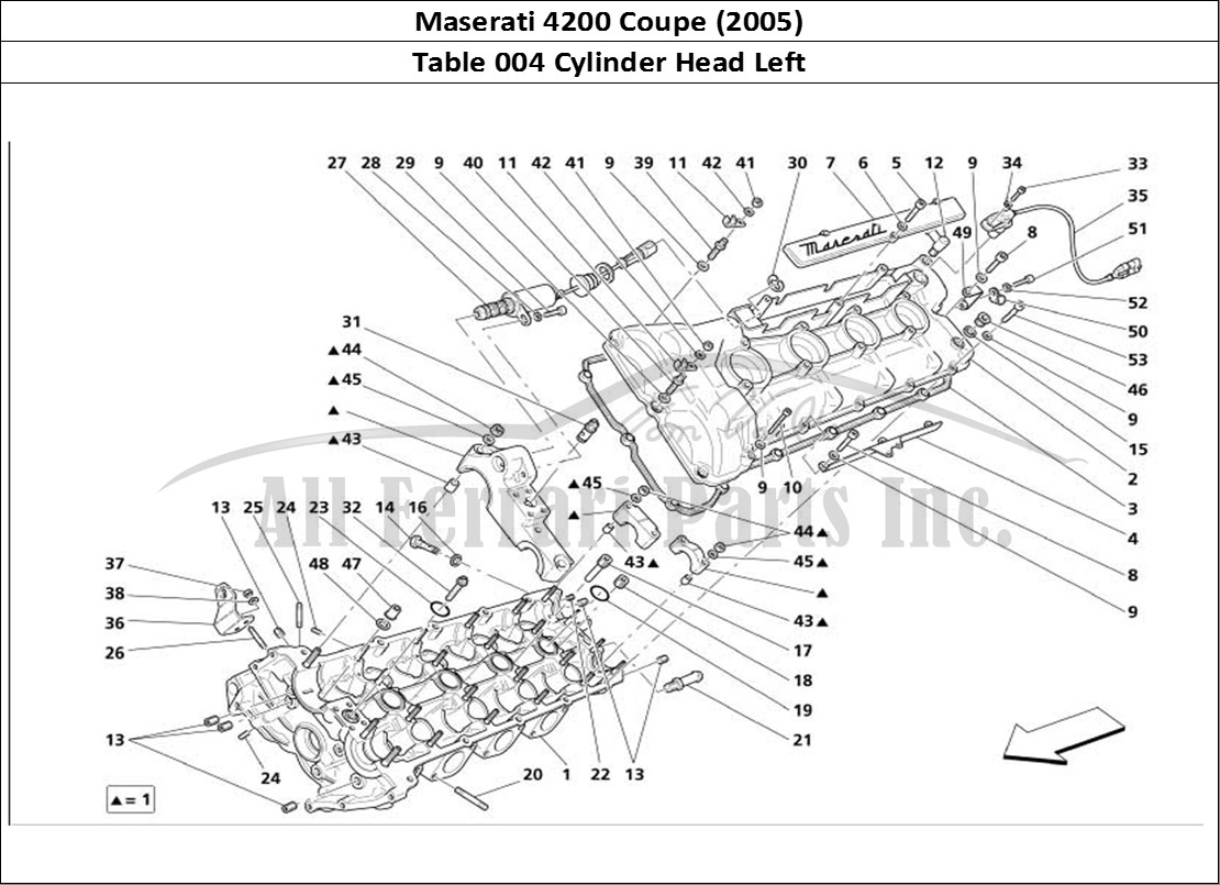 Ferrari Parts Maserati 4200 Coupe (2005) Page 004 L.H. Cylinder Head
