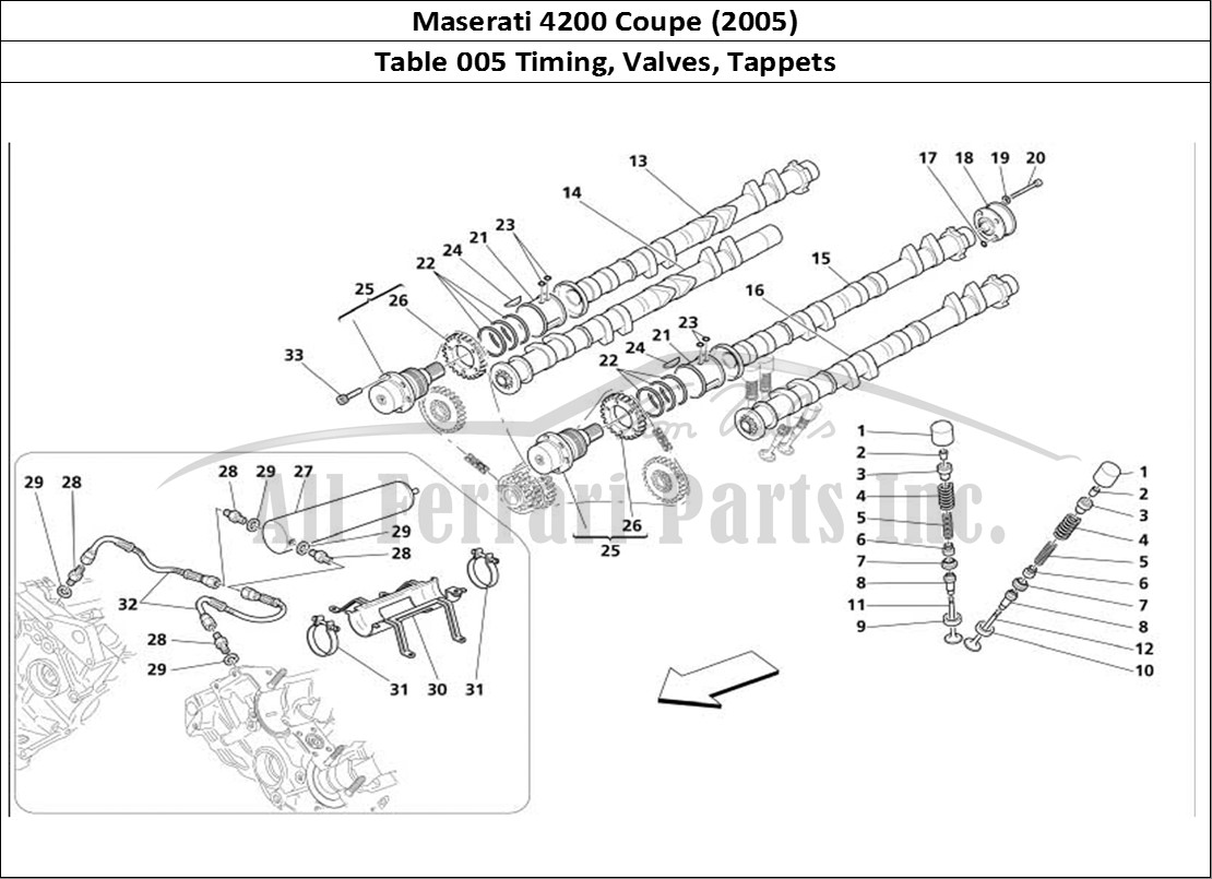 Ferrari Parts Maserati 4200 Coupe (2005) Page 005 Timing - Tappets