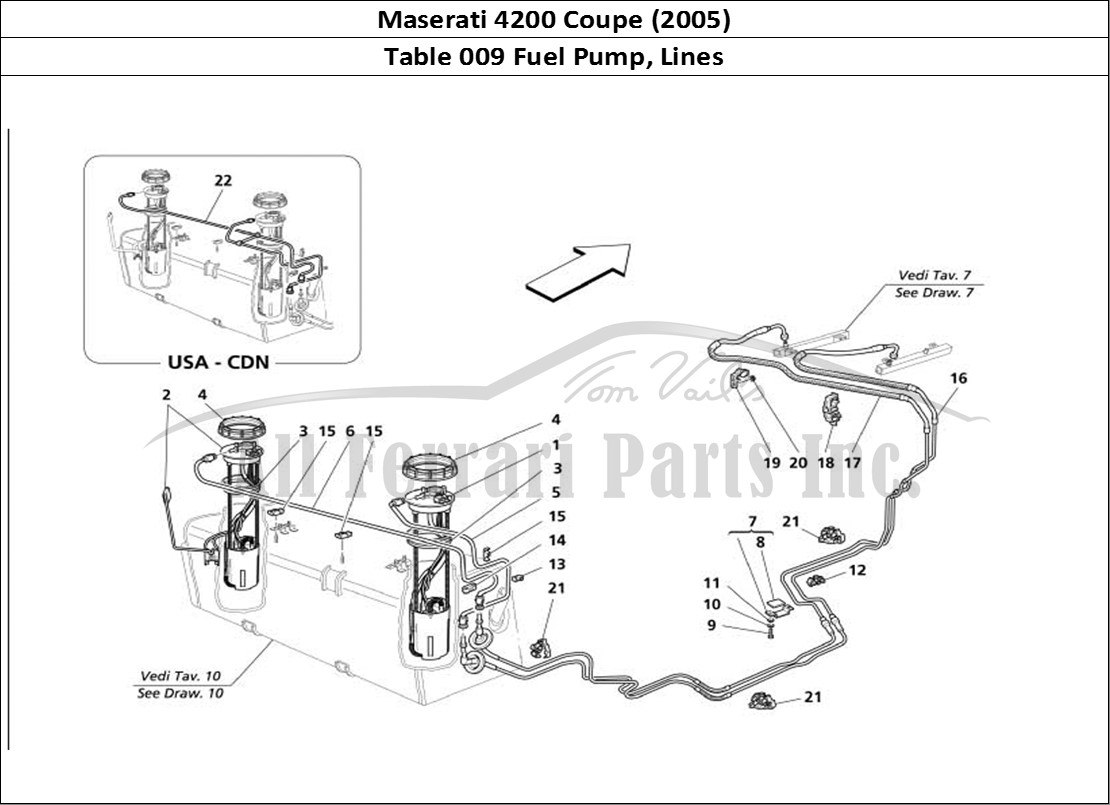Ferrari Parts Maserati 4200 Coupe (2005) Page 009 Fuel Pump and Pipes