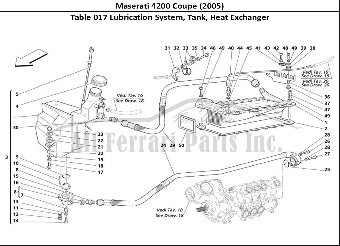 Ferrari Parts Maserati 4200 Coupe (2005) Page 017 Lubrication System - Tank
