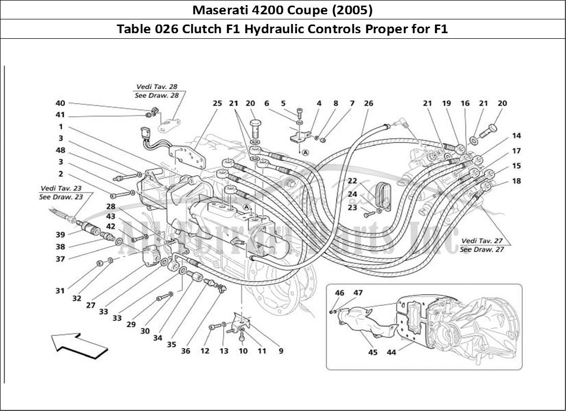 Ferrari Parts Maserati 4200 Coupe (2005) Page 026 F1 Clutch Hydraulic Contr