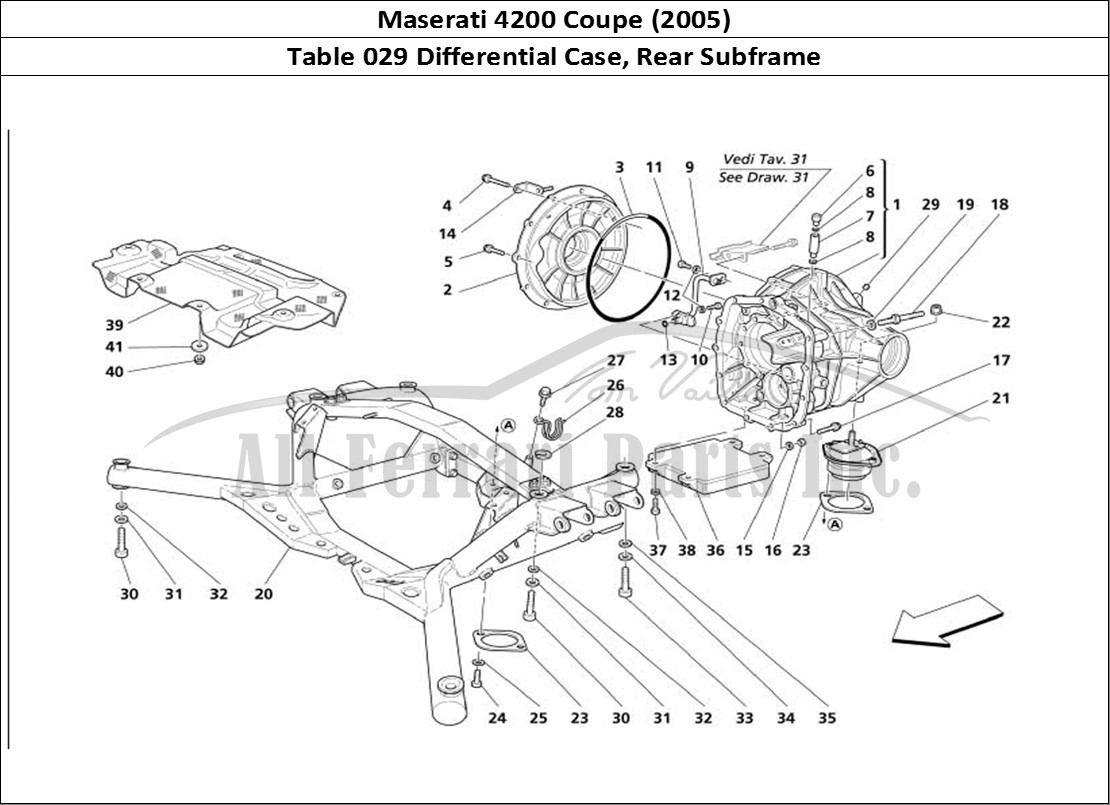 Ferrari Parts Maserati 4200 Coupe (2005) Page 029 Differential Box - Rear U