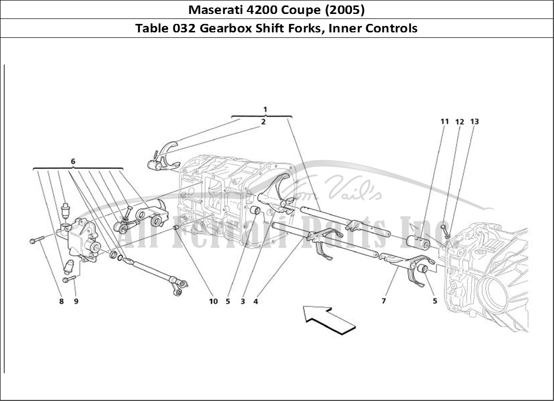 Ferrari Parts Maserati 4200 Coupe (2005) Page 032 Inner Gearbox Controls