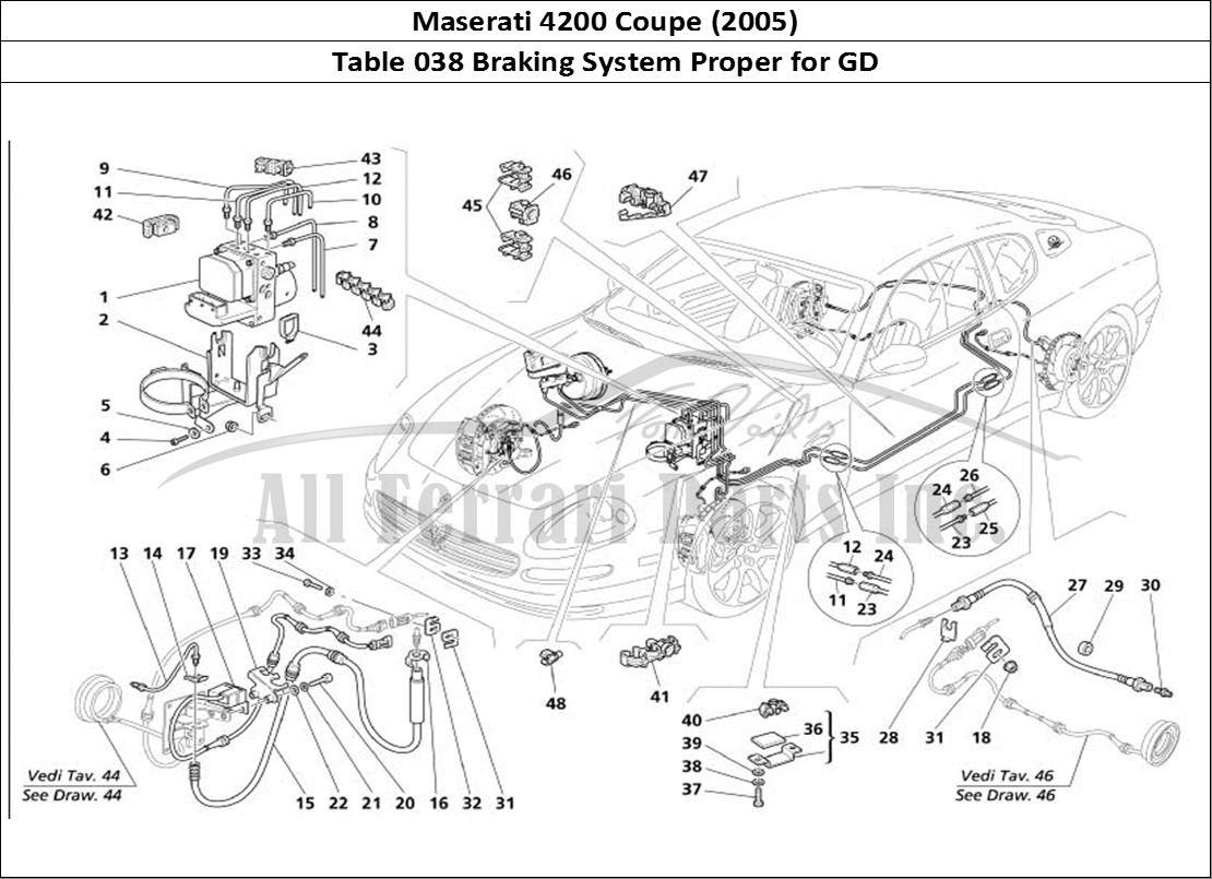 Ferrari Parts Maserati 4200 Coupe (2005) Page 038 Braking System -Valid for