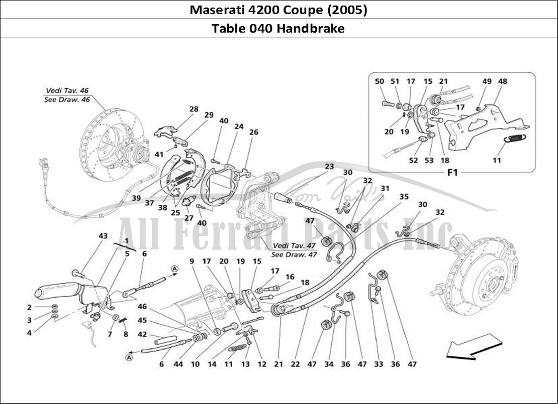 Ferrari Parts Maserati 4200 Coupe (2005) Page 040 Hand-Brake Control