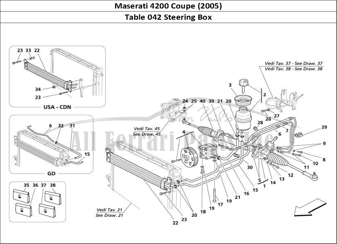 Ferrari Parts Maserati 4200 Coupe (2005) Page 042 Steering Box