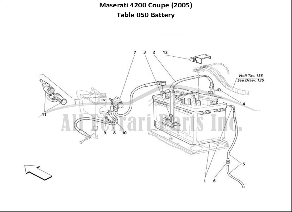 Ferrari Parts Maserati 4200 Coupe (2005) Page 050 Battery
