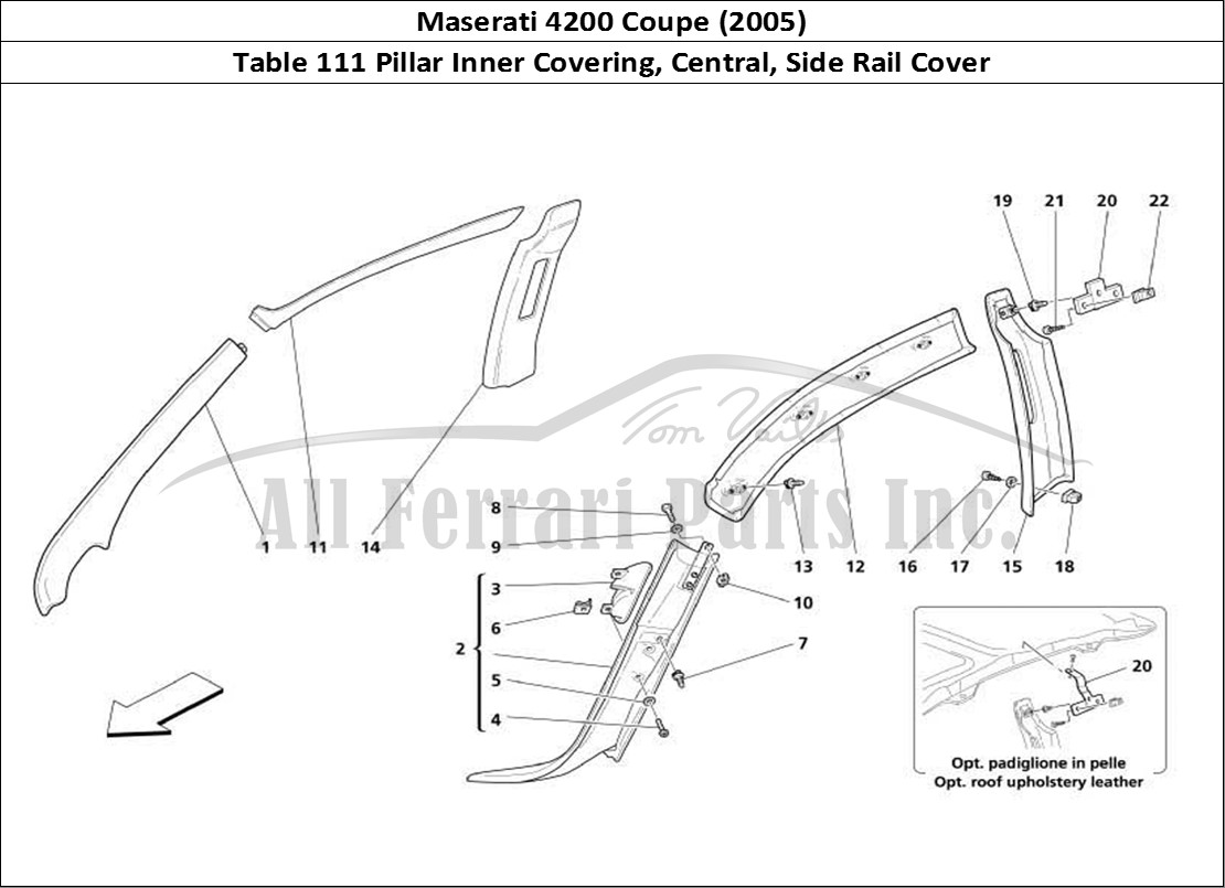 Ferrari Parts Maserati 4200 Coupe (2005) Page 111 Inner Covering - Central