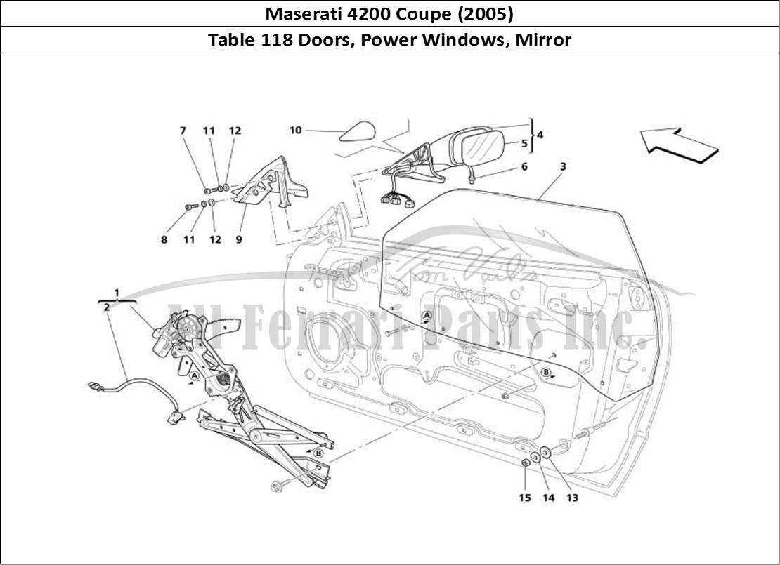 Ferrari Parts Maserati 4200 Coupe (2005) Page 118 Doors - Power Window and