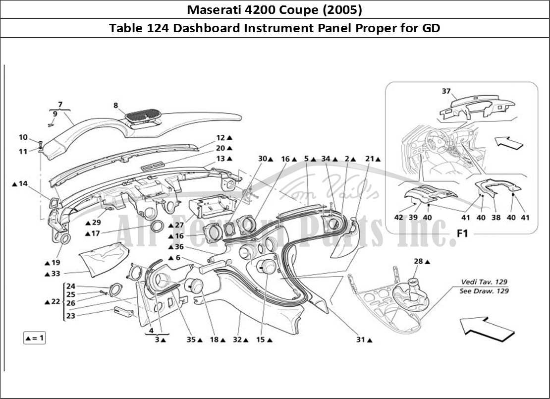Ferrari Parts Maserati 4200 Coupe (2005) Page 124 Dashboard -Valid for GD-