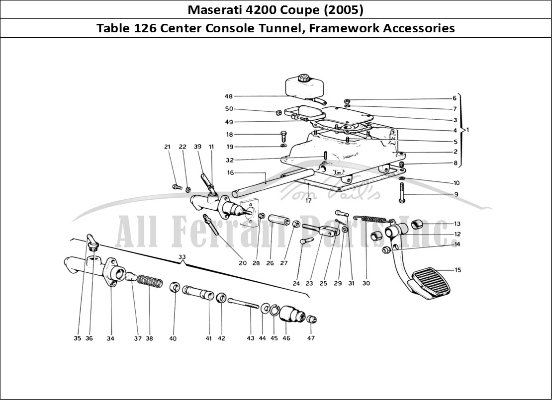 Ferrari Parts Maserati 4200 Coupe (2005) Page 126 Tunnel - Framework and Ac