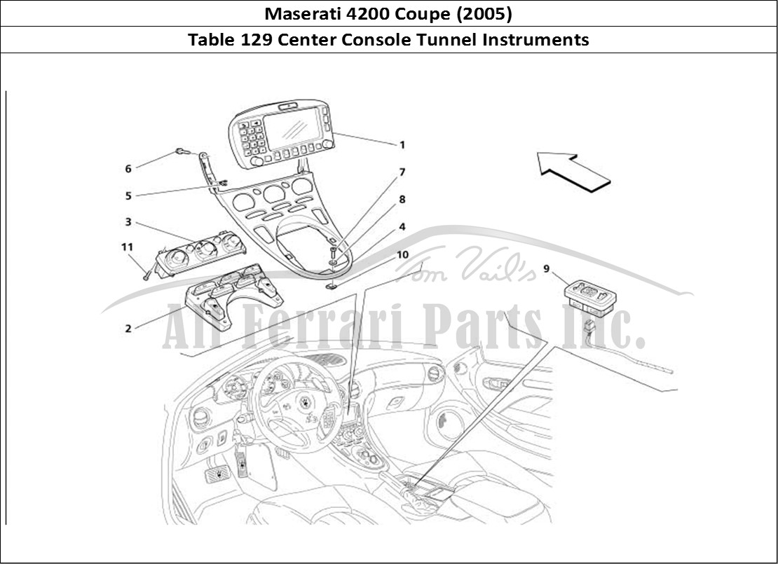 Ferrari Parts Maserati 4200 Coupe (2005) Page 129 Tunnel Instruments