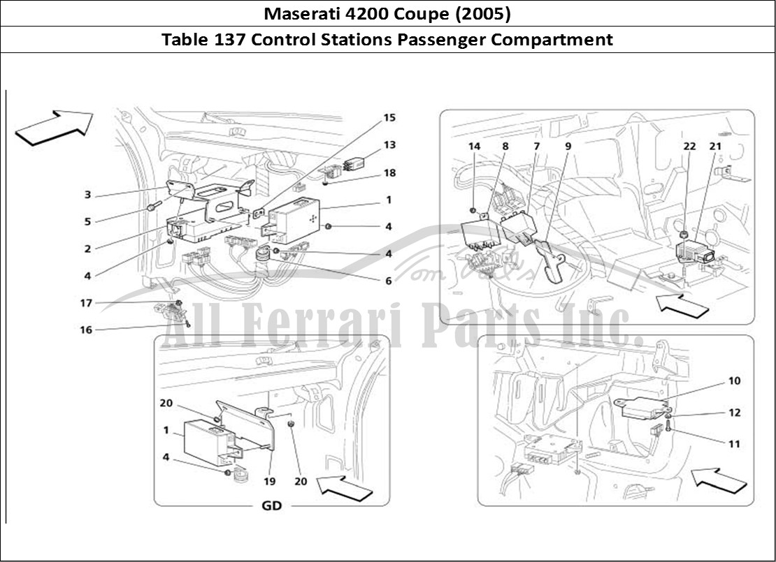 Ferrari Parts Maserati 4200 Coupe (2005) Page 137 Front Passengers Compartm