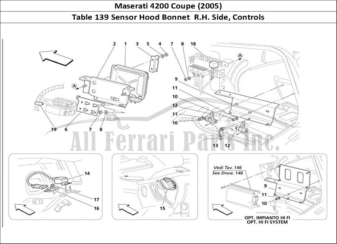 Ferrari Parts Maserati 4200 Coupe (2005) Page 139 R.H. Side Trunk Bonnet Se