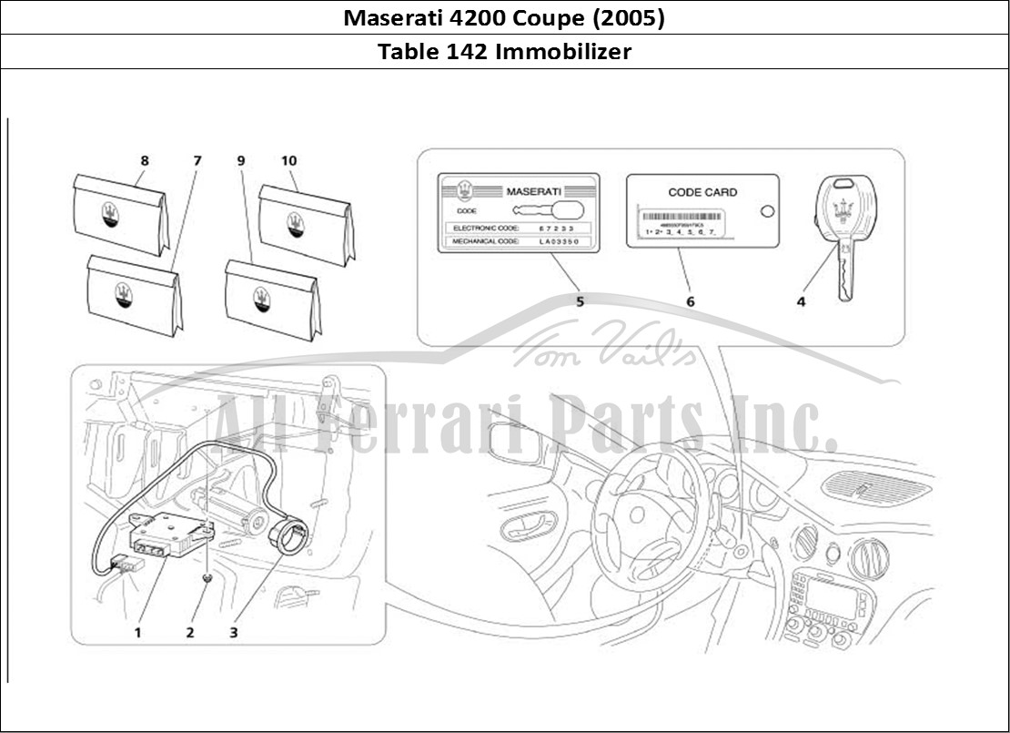 Ferrari Parts Maserati 4200 Coupe (2005) Page 142 Immobilizer Kit
