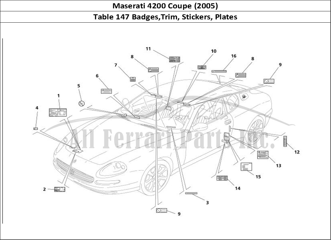 Ferrari Parts Maserati 4200 Coupe (2005) Page 147 Plates