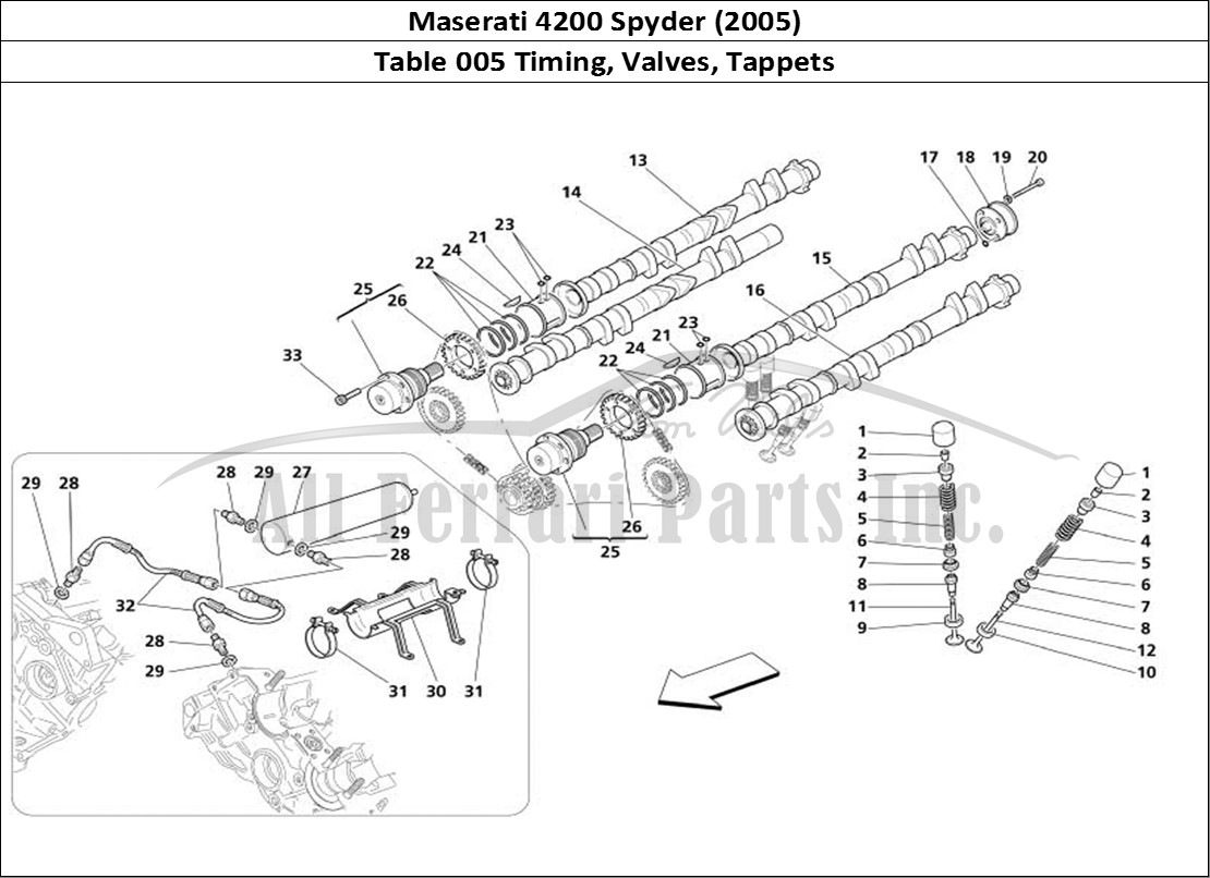 Ferrari Parts Maserati 4200 Spyder (2005) Page 005 Timing - Tappets