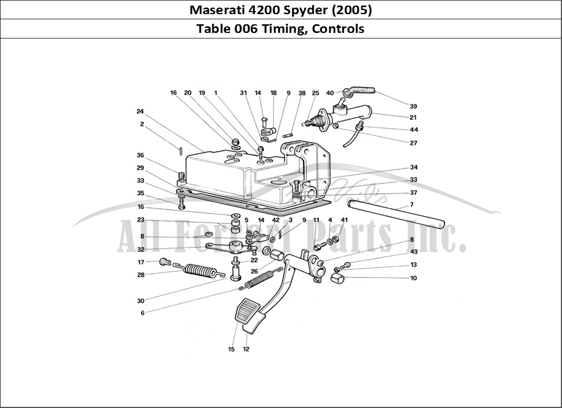 Ferrari Parts Maserati 4200 Spyder (2005) Page 006 Timing - Controls