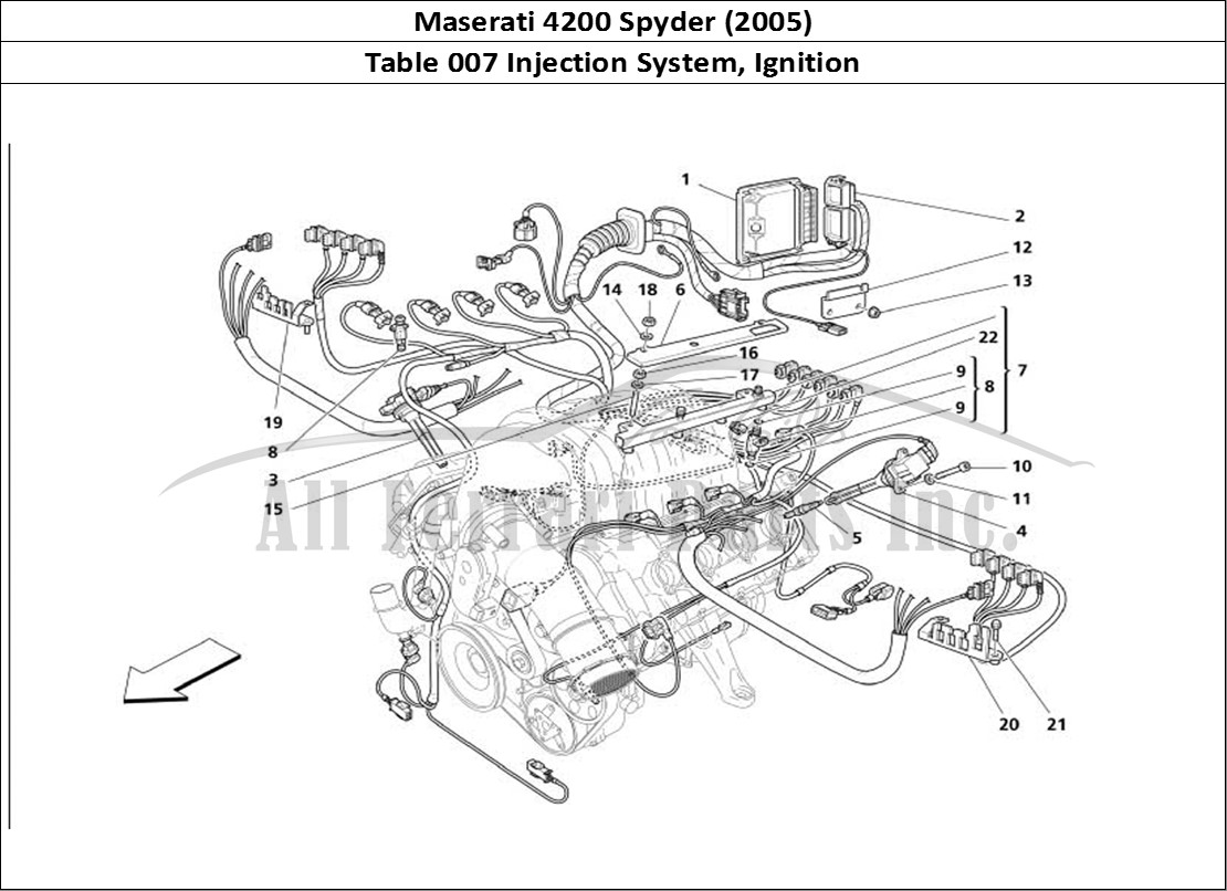 Ferrari Parts Maserati 4200 Spyder (2005) Page 007 Injection Device - Igniti