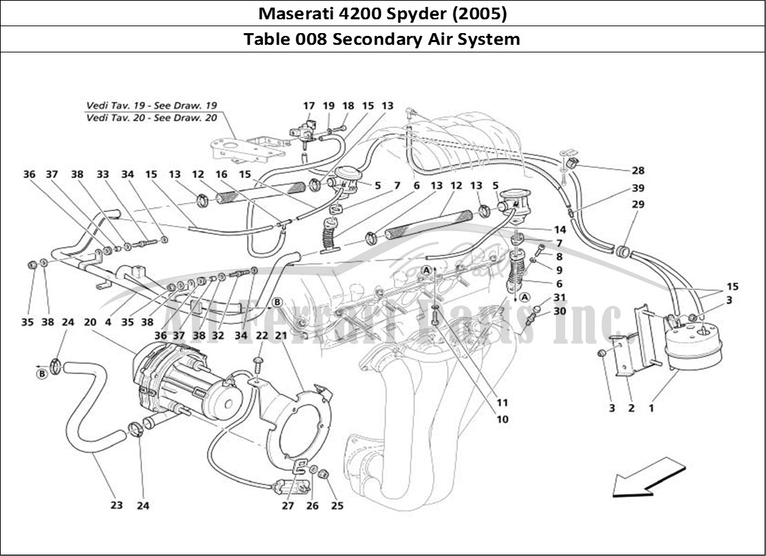 Ferrari Parts Maserati 4200 Spyder (2005) Page 008 Secondary Air System
