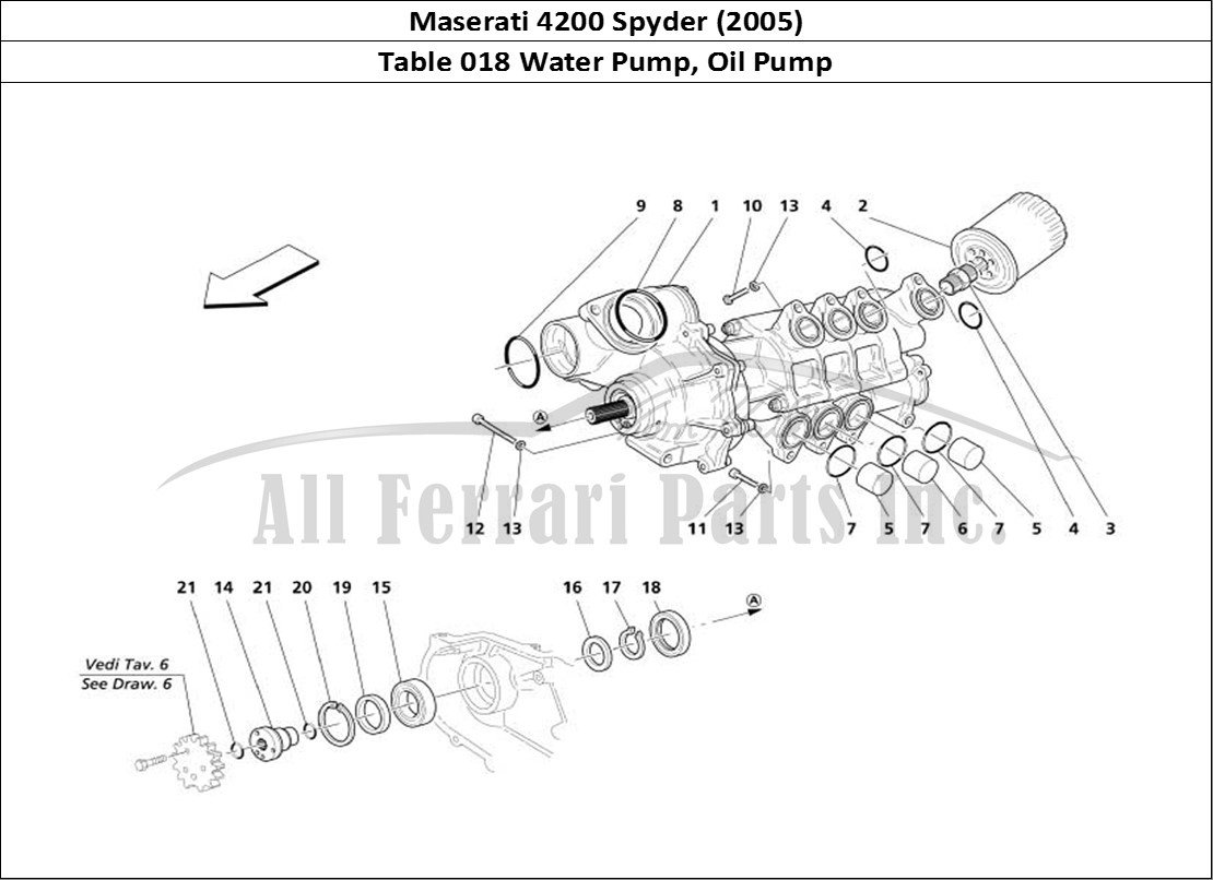 Ferrari Parts Maserati 4200 Spyder (2005) Page 018 Water/Oil Pump