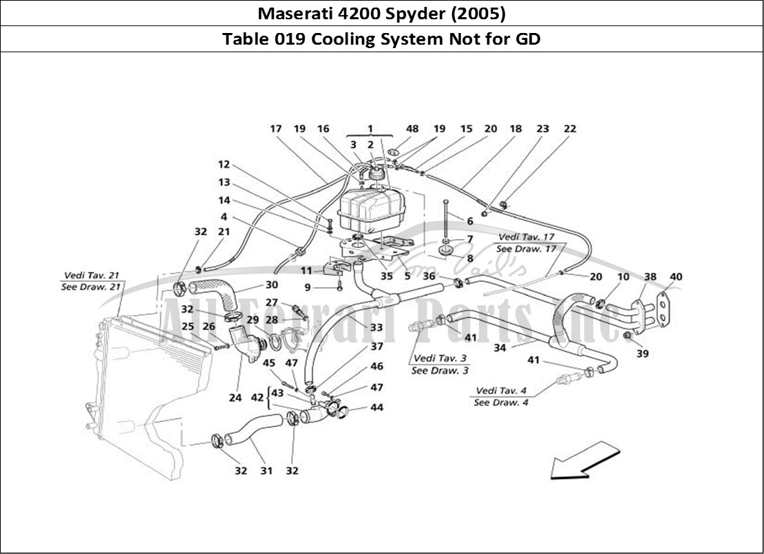 Ferrari Parts Maserati 4200 Spyder (2005) Page 019 Nourice - Cooling System