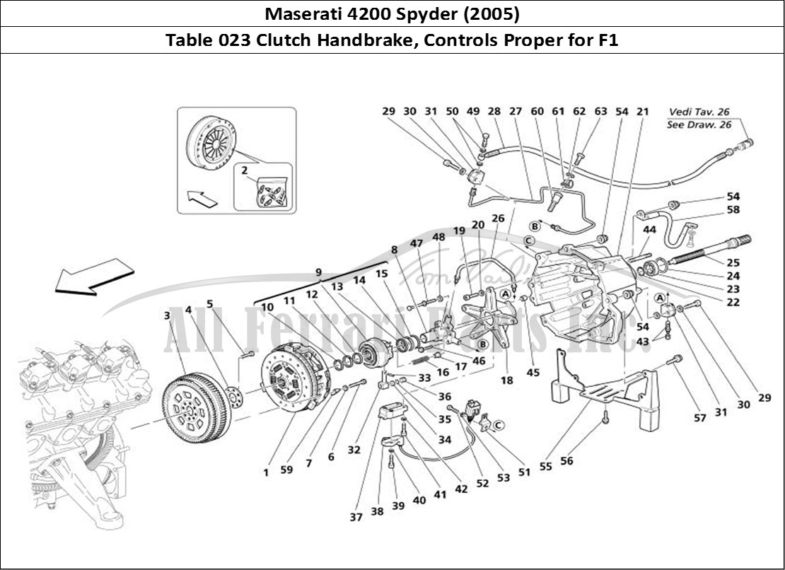 Ferrari Parts Maserati 4200 Spyder (2005) Page 023 Clutch and Controls -Vali