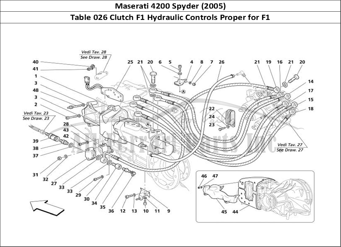 Ferrari Parts Maserati 4200 Spyder (2005) Page 026 F1 Clutch Hydraulic Contr