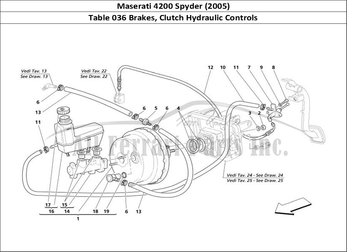Ferrari Parts Maserati 4200 Spyder (2005) Page 036 Brakes and Clutch Hydraul