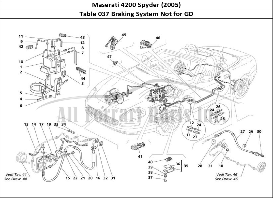 Ferrari Parts Maserati 4200 Spyder (2005) Page 037 Braking System -Not for G