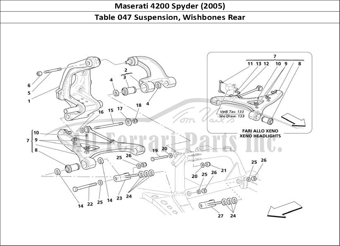 Ferrari Parts Maserati 4200 Spyder (2005) Page 047 Rear Suspension - Wishbon