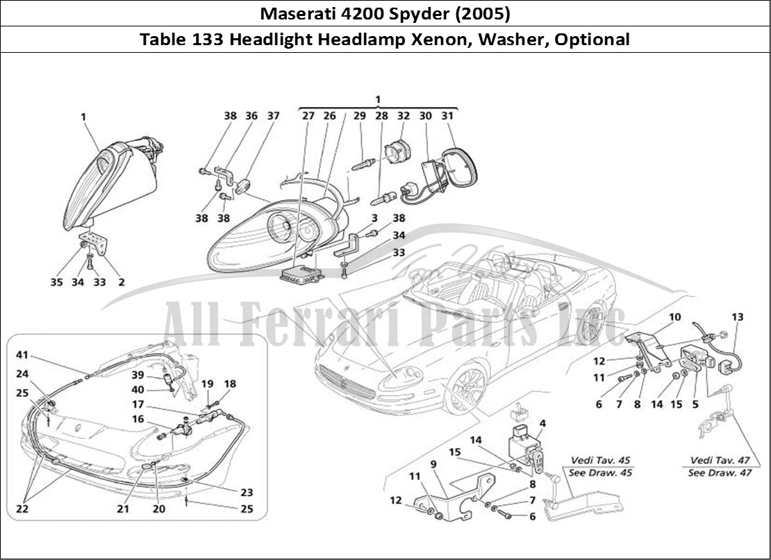 Ferrari Parts Maserati 4200 Spyder (2005) Page 133 Xeno Headligths and Headl